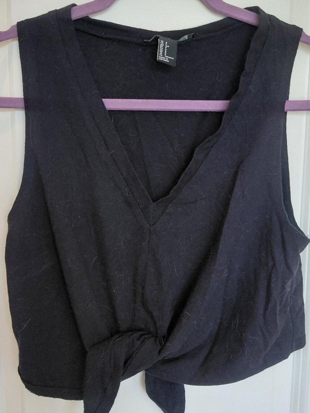 Forever 21 Black Tie Cropped Tank